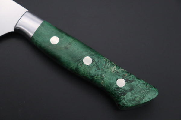 Hattori Gyuto Hattori Forums Custom Limited Edition FH Solid VG-10 Series FH-7SPGreen Gyuto 240mm (9.4 Inch, Green Color Stabilized Box Elder Wood Handle)