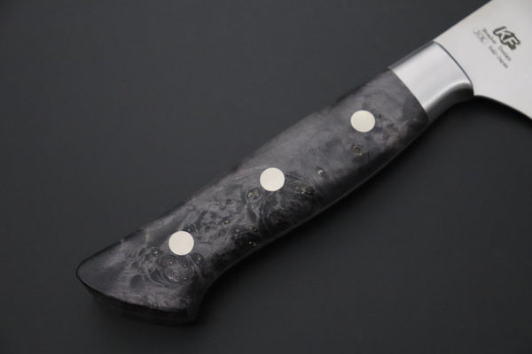 Hattori Gyuto FHN-7SPBLACK Gyuto 240mm (9.4inch) Hattori Forums FH "NOAH" Series Custom Limited Edition FHN-7SPBLACK Gyuto 240mm (9.4 Inch, Black Color Stabilized Box Elder Wood Handle)