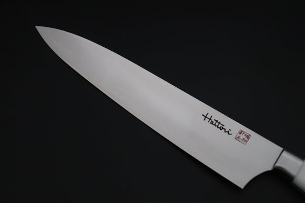Hattori Gyuto FHN-7W Gyuto 240mm (9.4inch) Hattori Forums FH "NOAH" Series FHN-7W Gyuto 240mm (9.4 Inch, Fresh White Corian Handle)