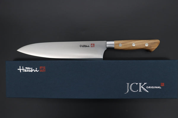 Hattori Gyuto Hattori Forums FH "NOAH" SeriesGyuto (210mm to 240mm, 2 sizes, Olive Wood Handle)