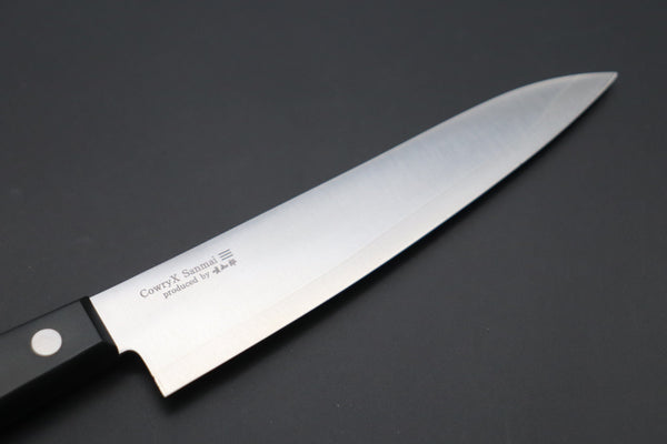 Hattori Petty HCX-2 Petty 135mm (5.3 inch) Hattori Limited, Cowry X, VG-2 clad HCX-2 Petty 135mm (5.3 inch, Black Linen Micarta Handle)