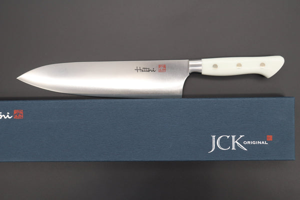 Hattori Western Deba Hattori Forums FH Series Western Deba (165mm and 240mm, Fresh White Corian Handle)