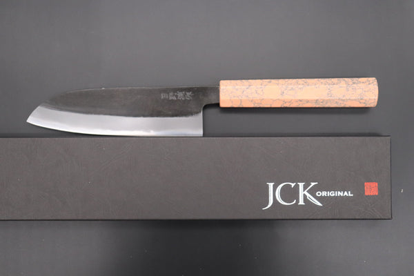 Hinoura Wa Santoku Custom Limited Edition, Hinoura White Steel No.1 Kurouchi Series HS1-4SP15 Wa Santoku 165mm (6.4 Inch)