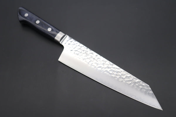 JCK Natures Bunka JCK Natures 青雲 Blue Clouds Series AUS-10 Tsuchime Hammered Kiritsuke Petty & Bunka (Kiritsuke) (BCP-2Pcs Knife Set, Royal Blue-Purple Pakka Wood Handle)