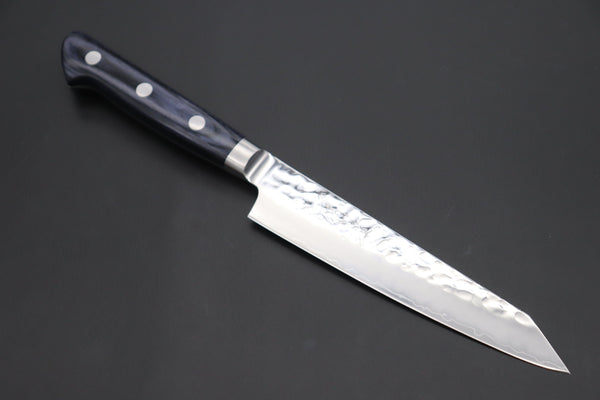 JCK Natures Bunka JCK Natures 青雲 Blue Clouds Series AUS-10 Tsuchime Hammered Kiritsuke Petty & Bunka (Kiritsuke) (BCP-2Pcs Knife Set, Royal Blue-Purple Pakka Wood Handle)