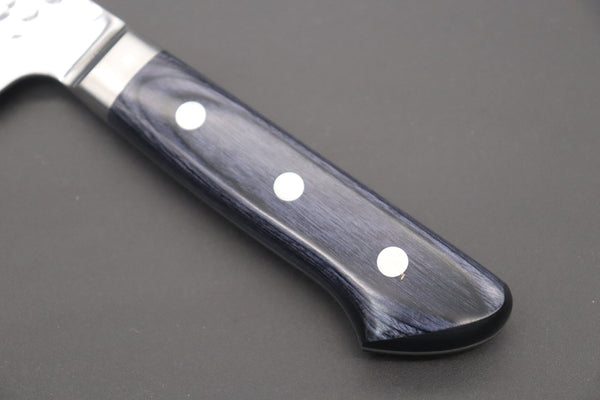 JCK Natures Bunka JCK Natures 青雲 Blue Clouds Series BCP-2 AUS10 Tsuchime Hammered Bunka (Kiritsuke) 190mm (7.4 inch, Royal Blue-Purple Pakka Wood Handle)