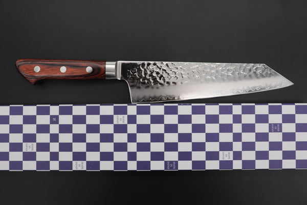 JCK Natures Bunka JCK Natures 月光　金 ”Gekko Gold” GEG-2 Kiritsuke 190mm (7.4 inch, Golden-brown Color of the Mahogany Pakka wood Handle)