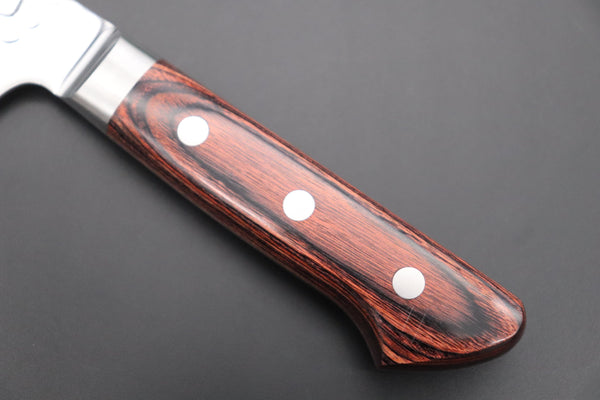 JCK Natures Bunka JCK Natures 月光　金 ”Gekko Gold” GEG-2 Kiritsuke 190mm (7.4 inch, Golden-brown Color of the Mahogany Pakka wood Handle)