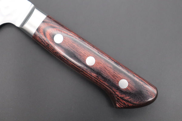 JCK Natures Bunka JCK Natures 金雲 Golden Clouds Series GC-2 AUS10 Tsuchime Hammered Bunka (Kiritsuke) 190mm (7.4 inch, Golden-brown Color of the Mahogany Pakka wood Handle)