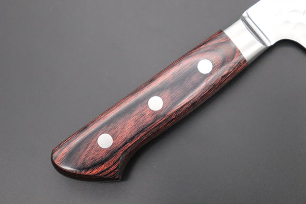 JCK Natures Bunka JCK Natures 金雲 Golden Clouds Series GC-2 AUS10 Tsuchime Hammered Bunka (Kiritsuke) 190mm (7.4 inch, Golden-brown Color of the Mahogany Pakka wood Handle)