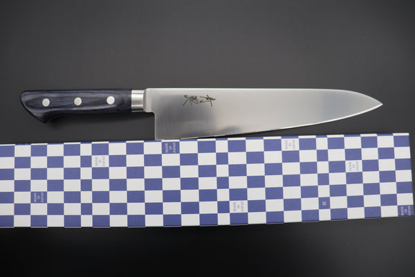 JCK Natures Gyuto JCK Natures Blue Clouds AUS-8 Basic Series BCAP-4 Gyuto 210mm (8.2 inch, Royal Blue-Purple Pakka Wood Handle)