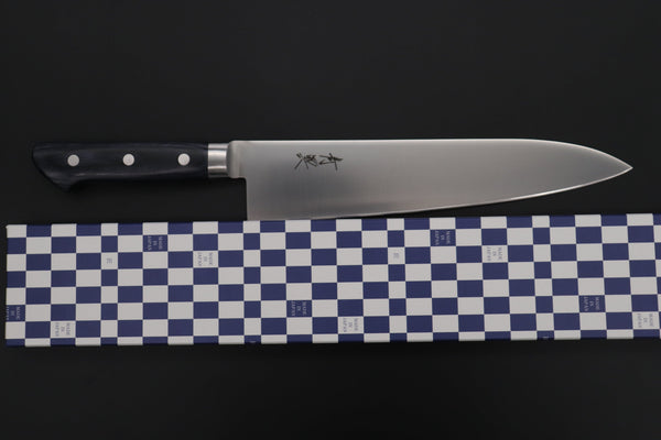 JCK Natures Gyuto JCK Natures Blue Clouds AUS-8 Basic Series BCAP-5 Gyuto 240mm (9.4 inch, Royal Blue-Purple Pakka Wood Handle)