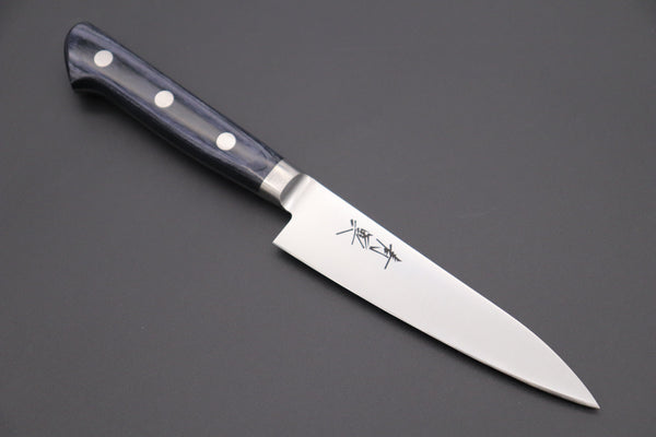 JCK Natures Petty Without Blue Wooden Saya JCK Natures Blue Clouds AUS-8 Basic Series BCAP-1 Petty 120mm (4.7 inch, Royal Blue-Purple Pakka Wood Handle)