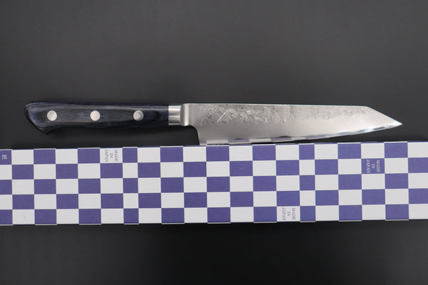 JCK Natures Petty JCK Natures 青雲 Blue Clouds Series BCBP-1 Blue Steel No.2 Nashiji Kiritsuke (Bunka) Petty 140mm (5.5 inch, Royal Blue-Purple Pakka Wood Handle)