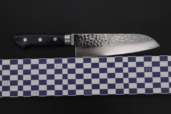 JCK Natures Santoku JCK Natures ”Gekko Blue” Santoku 170mm (6.6 inch, Royal Blue-Purple Pakka Wood Handle)