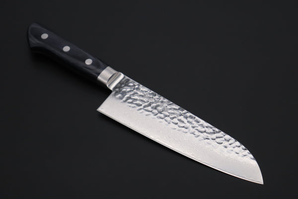 JCK Natures Santoku Without Blue Wooden Saya JCK Natures ”Gekko Blue” Santoku 170mm (6.6 inch, Royal Blue-Purple Pakka Wood Handle)