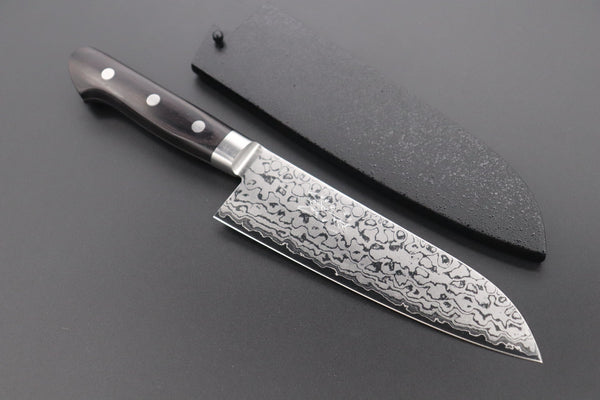 JCK Natures Santoku With Black Wooden Saya JCK Natures Uzushio Series UD-2 Santoku 170mm (6.6 inch)