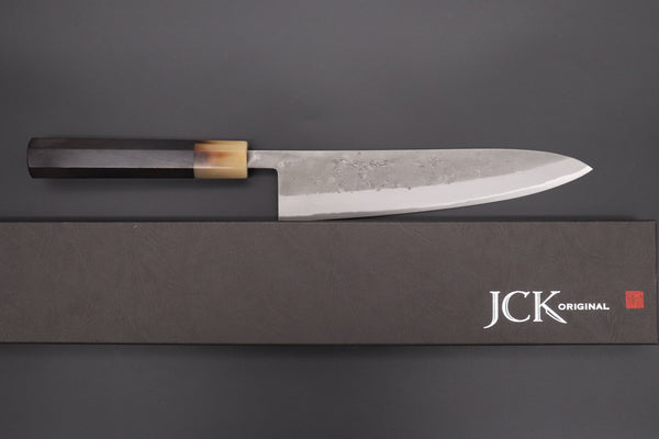 JCK Natures Wa Gyuto JCK Natures "Super Blue Moon Series" BMS-5E Wa Gyuto 210mm (8.2 inch, Octagonal Ebonywood Handle)