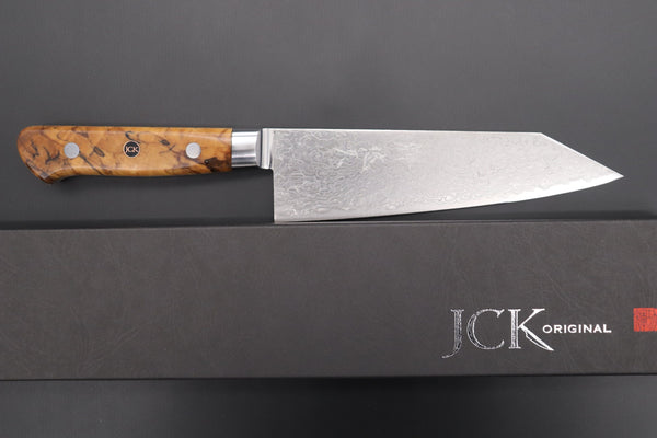 Kagayaki Bunka JCK Original Kagayaki Grand Canyon R-2 White & Silver Damascus Series GCYU-28 Bunka | Kiritsuke 175mm (6.8 Inch)
