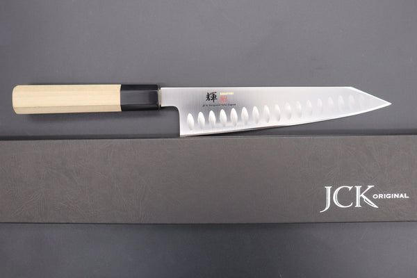 Kagayaki Kiritsuke JCK Original Kagayaki Basic WA Series VG-10 Dimples Kiritsuke-Gyuto (210mm to 270mm, 3 Sizes, Dimples Blade)