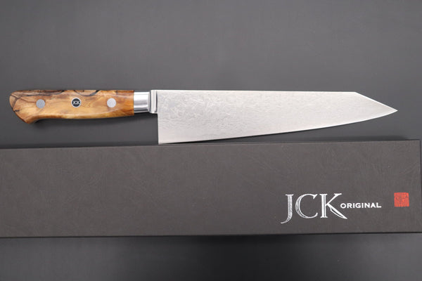 Kagayaki Kiritsuke JCK Original Kagayaki Grand Canyon R-2 White & Silver Damascus Series GCYU-33 Kiritsuke Gyuto 200mmmm (7.8 Inch)