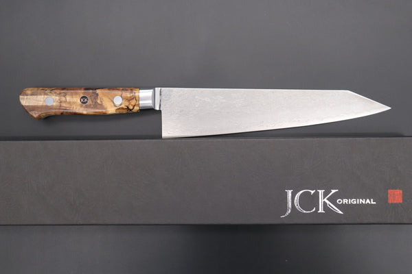 Kagayaki Kiritsuke JCK Original Kagayaki Grand Canyon R-2 White & Silver Damascus Series GCYU-35 Kiritsuke Gyuto 200mmmm (7.8 Inch)