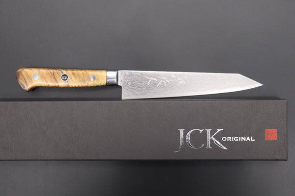 Kagayaki Petty JCK Original Kagayaki Grand Canyon R-2 White & Silver Damascus Series GCYU-21 Kiritsuke Petty 145mm (5.7 Inch)
