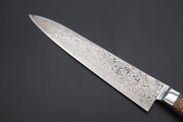 Kagayaki Petty JCK Original Kagayaki NOVEL- Limited Edition Custom R-2 Damascus Series KNLTD-72 Petty 150mm (5.9 inch, Hammer Forged Blade)