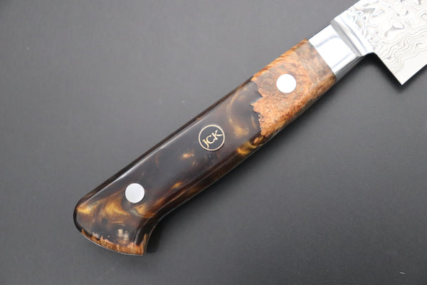 Kagayaki Petty JCK Original Kagayaki NOVEL- Limited Edition Custom R-2 Damascus Series KNLTD-72 Petty 150mm (5.9 inch, Hammer Forged Blade)