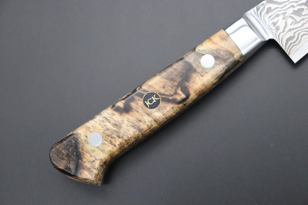 Kagayaki Petty JCK Original Kagayaki NOVEL- Limited Edition Custom R-2 Damascus Series KNLTD-85 Petty 150mm (5.9 inch, Hammer Forged Blade)