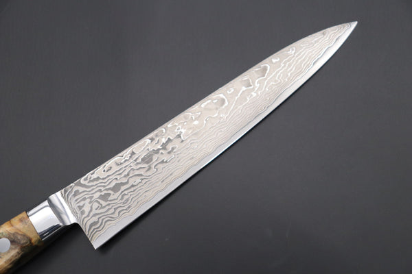 Kagayaki Petty JCK Original Kagayaki NOVEL- Limited Edition Custom R-2 Damascus Series KNLTD-85 Petty 150mm (5.9 inch, Hammer Forged Blade)