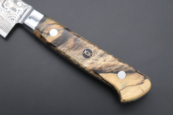 Kagayaki Petty JCK Original Kagayaki NOVEL- Limited Edition Custom R-2 Damascus Series KNLTD-85 Petty 150mm (5.9 inch, Hammer Forged Blade)