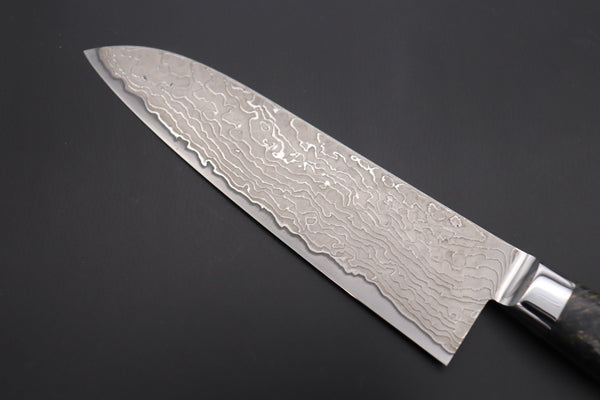 Kagayaki Santoku JCK Original Kagayaki NOVEL- Limited Edition Custom R-2 Damascus Series KNLTD-136 Santoku 175mm (6.8 inch, Forged Blade)