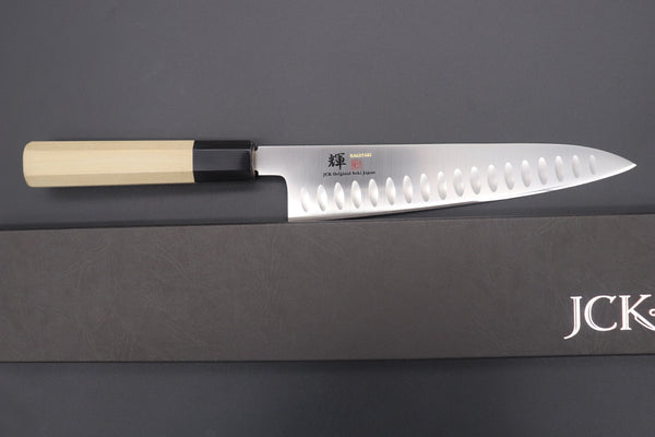 Kagayaki Wa Gyuto JCK Original Kagayaki Basic WA Series VG-10 Wa Gyuto with Dimples (210mm and 270mm, 3 Sizes)