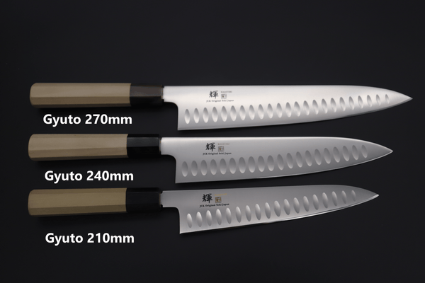 Kagayaki Wa Gyuto KV-8D Wa Gyuto240mm(9.4inch) / Regular / Right Handed JCK Original Kagayaki Basic WA Series VG-10 Wa Gyuto with Dimples (210mm and 270mm, 3 Sizes)