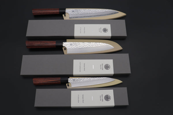 Kanetsugu Wa Gyuto Kanetsugu "Heptagon! 3Pcs Knife Set" CHW-1 Wa Petty 150mm, CHW-2 Wa Santoku 175mm, CHW-3 Wa Gyuto 210mm (comes with Magnolia Sayas)