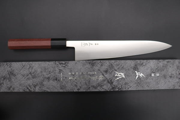 Masamoto Wa Gyuto KS-3124PHS-2 Wa Gyuto 240mm (9.4 inch) / Black Masamoto Original Limited Edition KS Series White Steel No.2 KS-3124PHS-2 Wa Gyuto 240mm “Purple-Heart Wood Handle & Saya”