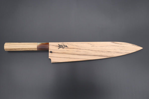Masamoto Wa Gyuto KS-3124ZBS Wa Gyuto 240mm (9.4 inch) / Marble Masamoto Original Limited Edition KS Series White Steel No.2 KS-3124ZBS Wa Gyuto 240mm “Zebra Wood Handle & Saya”
