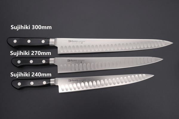 Misono Sujihiki No.529 Sujihiki 270mm(10.6inch) Misono Molybdenum Steel with Dimples Series Sujihiki (240mm to 360mm, 4 sizes)