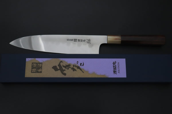 Mizuno Tanrenjo Wa Gyuto Mizuno Tanrenjo — Special Orders & Limited Editions Akitada Honyaki DX Blue Steel No.2 Series - Wa Gyuto 240mm (9.4 Inch, MT-2)
