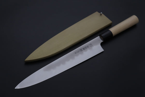 Mizuno Tanrenjo Wa Sujihiki Mizuno Tanrenjo — Special Orders & Limited Editions Akitada Honyaki DX Blue Steel No.2 Series - Versatile Sujihiki 270mm (10.6 Inch, MT-1)