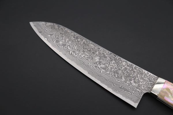 Mr. Itou Gyuto Mr. Itou & Mr. Nagata "Treasure & Pleasure" Limited Edition R-2 Custom Damascus Gyuto 160mm (6.2 inch, "White Abalone Handle", IT-12)