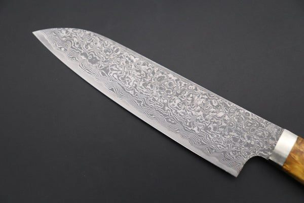Mr. Itou Gyuto Mr. Itou R-2 Custom Damascus Gyuto 160mm (6.2 inch, Stabilized Yellow-color Maple Burl Wood Handle, IT-237)