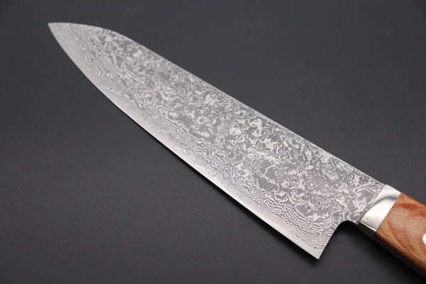 Mr. Itou Gyuto Mr. Itou R-2 Custom Damascus Gyuto 180mm (7 inch) "Brown Pakka Wood Handle" (IT-40)