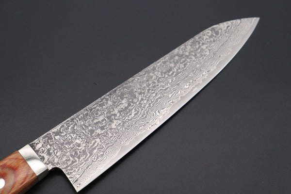 Mr. Itou Gyuto Mr. Itou R-2 Custom Damascus Gyuto 180mm (7 inch) "Brown Pakka Wood Handle" (IT-40)