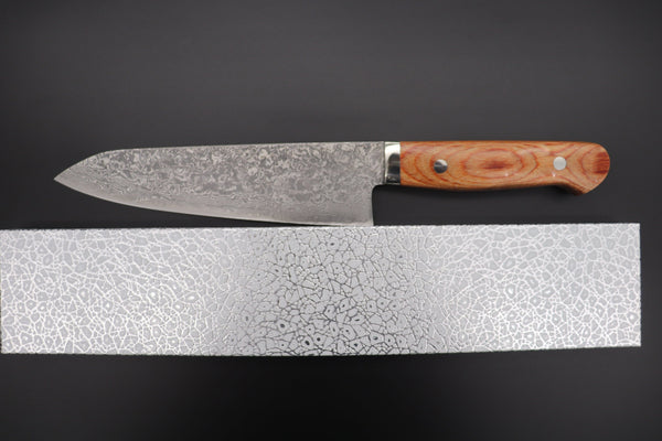 Mr. Itou Gyuto Mr. Itou R-2 Custom Damascus Gyuto 180mm (7 inch) "Brown Pakka Wood Handle" (IT-40)