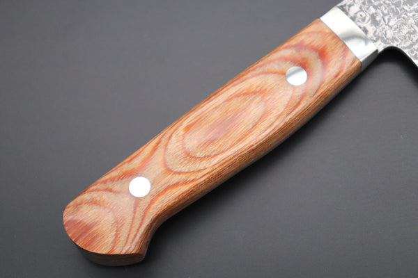 Mr. Itou Gyuto Mr. Itou R-2 Custom Damascus Gyuto 180mm (7 inch) "Brown Pakka Wood Handle" (IT-40)