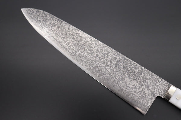 Mr. Itou Gyuto Mr. Itou R-2 Custom Damascus Gyuto 265mm (10.4 Inch) "Custom Combination Handle (Corian/Turuqoise/Ironwood)" (IT-1)