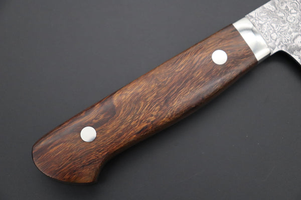 Mr. Itou Santoku Mr. Itou & Mr. Nagata "Treasure & Pleasure" Limited Edition R-2 Custom Damascus Santoku 155mm (6.1 inch, "Desert Ironwood Handle", IT-4)
