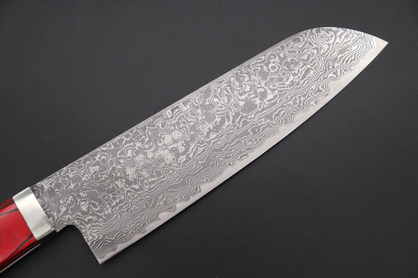 Mr. Itou Santoku Mr. Itou R-2 Custom Damascus Santoku 155mm (6.1 inch) "Japanese Lacquer Handle" (IT-229)